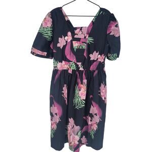 Vintage 1990s Altogether Fashions Womens Sz 16 Knee Length Dress Tropical